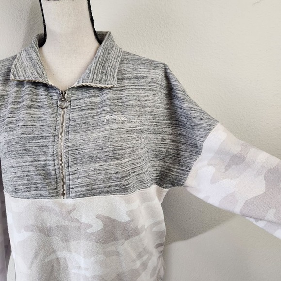 Victoria Secret VS‎ PINK Women Small Gray Camo Spirit Jersey Pullover Jacket - Picture 4 of 16